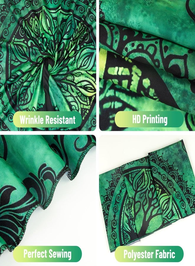 Apdidl Green Nature Tapestry for Bedroom Aesthetic, Hippie Ceiling Tree of Life Decor Tapestries Wall Hanging, Boho Bohemian Mandala y2k Art Backdrop for Dorm Living Room (51"X60") - Image 4
